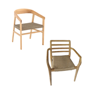 Chaise de salle à manger en rotin avec dossier et accoudoirs en bois pour hôtel mariage salle à manger et restaurant Design moderne simple - Product Image 4