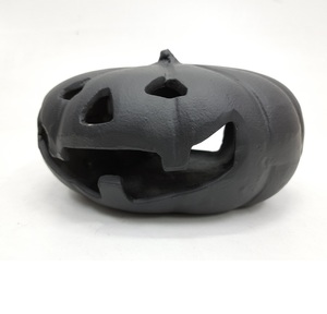 Diseño moderno Halloween decorativo calabaza aluminio muerto mate negro PC para decoración personalizado hecho a mano al por mayor a granel - Product Image 5