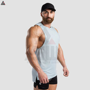 Débardeur décontracté pour homme de qualité supérieure, respirant, en coton tricoté/fibre de bambou, couleur et taille personnalisables pour la salle de sport, vente en gros - Product Image 4