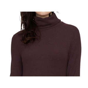Maglione a collo alto da donna Sanctuary viola tinta unita, lavorato a maglia, con cerniera, fantasia floreale, casual, per primavera estate autunno, taglia M - Product Image 2