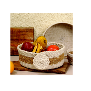 High Quality Hot Selling Handmade Macrame Straw Seagrass Storage <b>Basket</b> <b>with</b> <b>Handle</b> for Home Decoration - Product Image 5