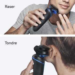 Rasoir électrique rechargeable pour homme avec tondeuse de précision, triple lame, utilisation humide et sèche, étanche (IPX7), alimentation USB, système de nettoyage - Product Image 1