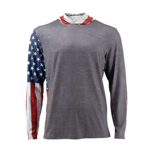 Haute qualité hommes léger Polyester Spandex pêche sweats à capuche évacuation de l'humidité Logo personnalisé solide motif sweats à capuche hommes - Product Image 2