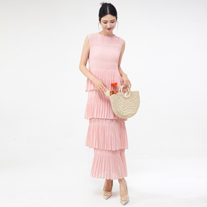 High Quality Women Fashion <strong>Dress</strong> Design Summer Ruffle Sleeveless Solid Color Party <strong>Dress</strong> - Product Image 3