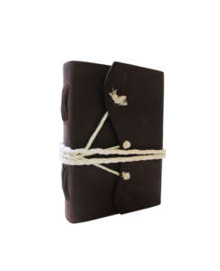 Diario de cuero negro liso con estructura de cierre de rosca, diario de cuero clásico para uso diario de negocios y oficina - Product Image 1