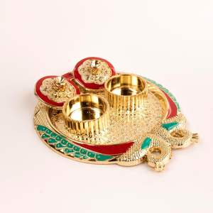 Ganesh Chaturthi Pooja Assiette en Copperut Plateau d'événement de luxe écologique pour 100pcs - Product Image 5