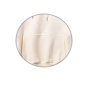 Pull à capuche décontracté avec poche kangourou Top court à manches longues Logo brodé pour l'automne et l'hiver Vêtements décontractés - Product Image 5