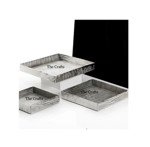 Ensemble de plateaux de service en aluminium de conception fantastique de deux plateaux de chocolats de tailles différentes à des prix acceptables - Product Image 2