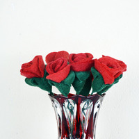 Flores Artificiales de Fieltro de Lana Nepalí Hechas a Mano de Alta Calidad y Ecológicas para el Día de San Valentín, Bodas, Decoración del Hogar y la Oficina