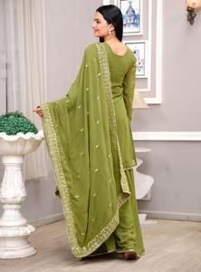 Bohème mignon Style col rond brodé décontracté robe d'été lavable séquencé travail genou-longueur tissé longue impression motif pour - Product Image 6