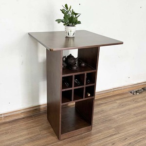 BB017 Integrated Wine Cabinet <b>Bar</b> Counter Made of Durable Rubber Wood - Product Image 2