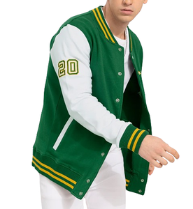 Chaqueta de Forro Polar con Logotipo Personalizado, Chaqueta Varsity de Alta Calidad con Cuello Alto para Hombre, Chaqueta de Baloncesto de Forro Polar Teñido Liso - Product Image 2