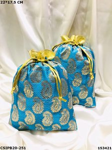 Bolsas con cordón de satén, brocado de algodón y yute impresas con logotipo personalizado con estampado de logotipo personalizado en morado y dorado - Product Image 5