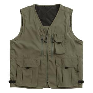 Chalecos personalizados de talla grande para hombre, bolsillos en el pecho con cremallera, dobladillo ajustable, bolsillos delanteros 3D, chalecos de invierno informales con etiqueta tejida - Product Image 2