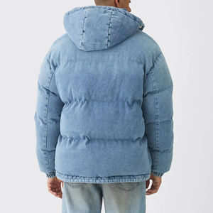 Veste en jean matelassée en coton à logo brodé personnalisé OEM/ODM pour hommes Vêtements décontractés d'hiver Doudoune lourde pour hommes - Product Image 2