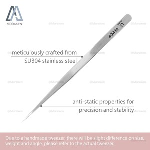 HQ-T1 de marque privée 15.2cm/18.5g pince à épiler pour bricolage Kits d'extension de cils pince à épiler en acier inoxydable de haute qualité - Product Image 3