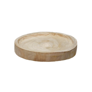 Compre una bandeja de madera con forma redonda y bandeja de servicio hecha a mano pulida natural para la venta por exportadores - Product Image 5