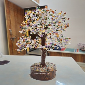 เศษหินอาเกตทำมือ รูปทรงต้นไม้ 7 จักระ ลำต้น 1000 บีดส์  อเนกประสงค์ บำบัดรักษา  เสริมฮวงจุ้ย หินกึ่งมีค่า งานฝีมือ - Product Image 1