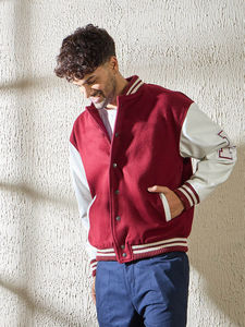 Chaqueta Universitaria de Lana de Alta Calidad para Hombre, Tipo de Cierre con Botones, Bolsillos, Chaqueta Bomber Cálida de Béisbol Universitaria para Hombre - Product Image 3