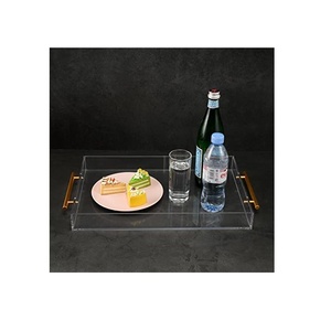 Plateau de service en acrylique pour la maison, l'hôtel, plateau de service pour le petit-déjeuner, plateau alimentaire à vendre, nouveau design, plateau en acrylique transparent - Product Image 1