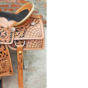 Nouvelle selle de ranch pour cheval en cuir occidental de haute qualité, sculptée à la main - Product Image 4