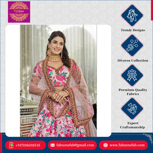 Vêtements de mariage et de fête Design accrocheur Vente en gros Vêtements ethniques indiens Lehenga Choli en soie pour les acheteurs en gros - Product Image 5