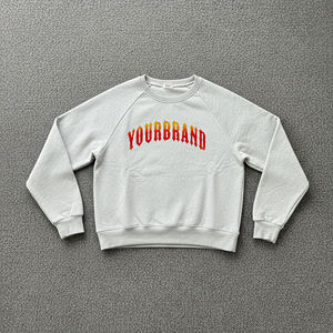 เสื้อสเวตเชิ้ตผู้หญิงทรงฮิปฮอป คอกลม ผ้าฟลีซเนื้อหนา 100% ผ้าฝ้าย รับผลิตแบบ OEM/ODM ปักโลโก้ตามสั่ง สีพื้น - Product Image 4