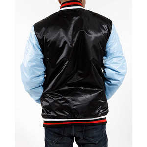 Mangas Chenille bordado y logotipo frontal estilo Letterman chaqueta de béisbol de moda para hombres con chaquetas universitarias de satén - Product Image 5