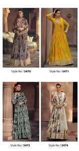 ชุดเดรสดีไซน์เนอร์แบบใหม่ล่าสุดพิมพ์ลาย georgette จริง kurti กางเกง & dupatta มีลำดับและฟอยล์รอยปักกระจกทำงานสำหรับขาย - Product Image 6