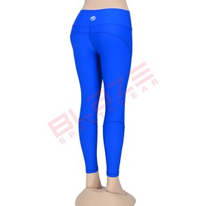 Customized Solid High-<b>Waist</b> Workout Leggings Breathable Sweat-Wicking Elastic <b>Waist</b> Yoga Pants - Product Image 4