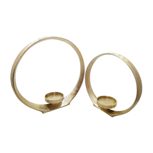 Bougeoir en métal fait main pêché à l'or pour la maison Bougeoir en métal décoratif d'intérieur - Product Image 2