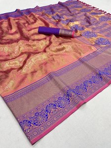 Saree Lụa Kanjivaram Mới Nhất Với Hoa Văn Mới Trong Năm 2023 - Product Image 4