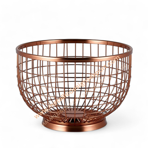 Elegante cuenco de rejilla de alambre de hierro y Metal de 10 pulgadas, Base elevada, cocina decorativa, mesa de comedor, cubierta de exhibición de almacenamiento, estilos de condominio - Product Image 1