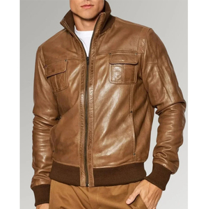 เสื้อแจ็กเก็ตบอมเบอร์หนัง PU ขนาดใหญ่ของผู้ชายปรับแต่งได้ตามต้องการปกเสื้อแบบมีซิปหน้าสำหรับขี่มอเตอร์ไซค์ฤดูหนาวแนวสตรีท - Product Image 1