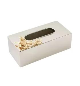 Boîte à serviettes en métal fini argenté dessus de table fantaisie fait à la main élégant élégant vente en gros boîtes à serviettes en métal de luxe au prix le plus bas - Product Image 4