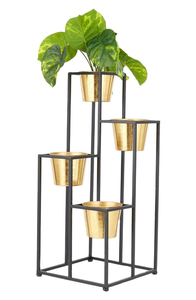 Soporte de planta de 4 niveles de hierro metálico de marca de calidad 1 soporte para decoración de hogar y jardín con macetas y jardineras - Product Image 2