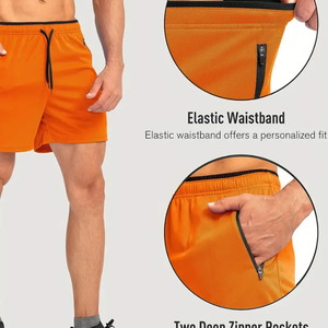 กางเกงขาสั้นเบอร์มิวดาผ้าฝ้ายสำหรับผู้ชายพิมพ์ลายลำลองธรรมดามีกระดุมโลโก้ XS ป้องกันริ้วรอยเป็นมิตรต่อสิ่งแวดล้อมวิ่งออกกำลังกาย - Product Image 5