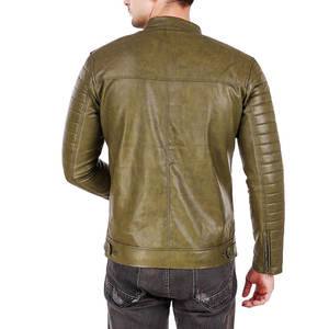 Chaqueta de cuero de moto de último diseño Chaqueta de cuero de moto personalizada de manga larga de bajo precio - Product Image 3