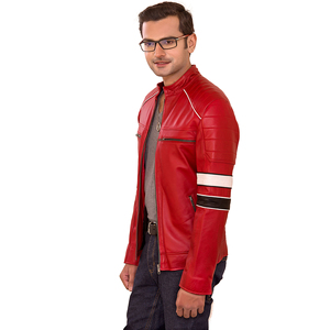 เสื้อแจ็คเก็ตบอมเบอร์หนังแกะแท้สำหรับผู้ชาย สไตล์ไฮสตรีท กันน้ำ เป็นมิตรกับสิ่งแวดล้อม ระบายอากาศได้ดี แห้งเร็ว ทรงเข้ารูป คอตั้ง - Product Image 6