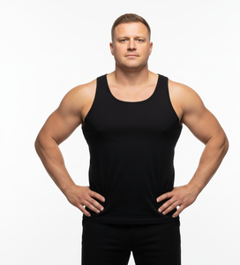 Gilet en coton noir classique Prime pour hommes Sans manches Doux Respirant Extensible Confort Vêtement Idéal pour un usage quotidien - Product Image 1