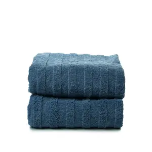 Thick Bath Towel Set Quick Dry Luxury Elegant Design 100% Cotton Soft Whole Sale Bath Towels For Hotel & Home Navy Blue
