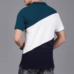 Venta al por mayor de calidad superior de los hombres para los polos mejor material de punto de tela de color de contraste de diseño - Product Image 2