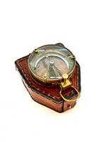 Boussole Nautique CH Antique Vintage en Acier 3'' avec Étui en Cuir Marron, Personnalisable avec Logo, Faite à la Main et Polie, pour la Navigation et la Lecture de Cartes Nautiques