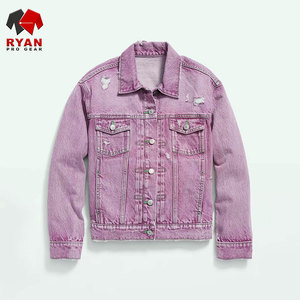 Veste en jean tendance pour femme avec des coutures solides, coupe régulière, manches longues et style de rue élégant - Product Image 5