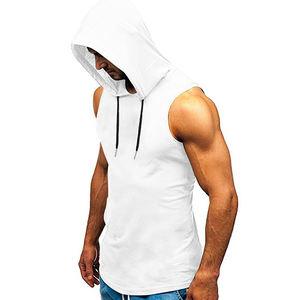 Venta al por mayor Mens Fitness Sudaderas con capucha sin mangas Gimnasio personalizado Hombres Entrenamiento Muscle Hoodie Gym Wear Moda caliente Gimnasio personalizado Sudadera con capucha para los hombres - Product Image 5