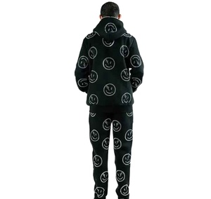 High Quality Fully Customized Men Hooded Casual Breathable Comfortable Anti Wrinkle Latest Design Rhinestone <b>Track</b> <b>Suit</b> - Product Image 4