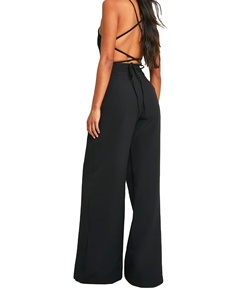 Pantalon de survêtement noir à fermeture éclair, jambe droite, pantalon large pour femmes, pantalon grande taille pour femmes et pantalon respirant, vente chaude - Product Image 3