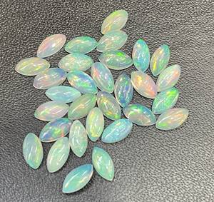 Opale d'Éthiopie Naturelle Marquise 4x8mm Cabochon à Dos Plat-Superbe Qualité Multifice Opale Lâche Marquise Cabochon Pierres Précieuses - Product Image 6