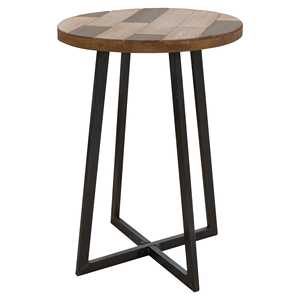 Mesa Auxiliar Redonda de Metal Negra de Dos Niveles con Diseño Moderno Minimalista para Salas de Estar Elegantes y Decoración del Hogar Funcional - Product Image 1