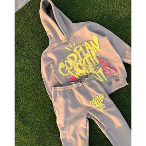 Survêtement Homme à Capuche 100% Coton avec Logo Personnalisé, Respirant, Impression Gonflée, Hiver, Ourlet Brut, Options Grandes Tailles - Product Image 6